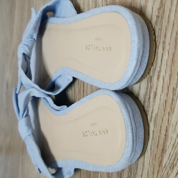 Ann Taylor Light Blue Open Toe Flats Size 8 - Picture 4 of 10